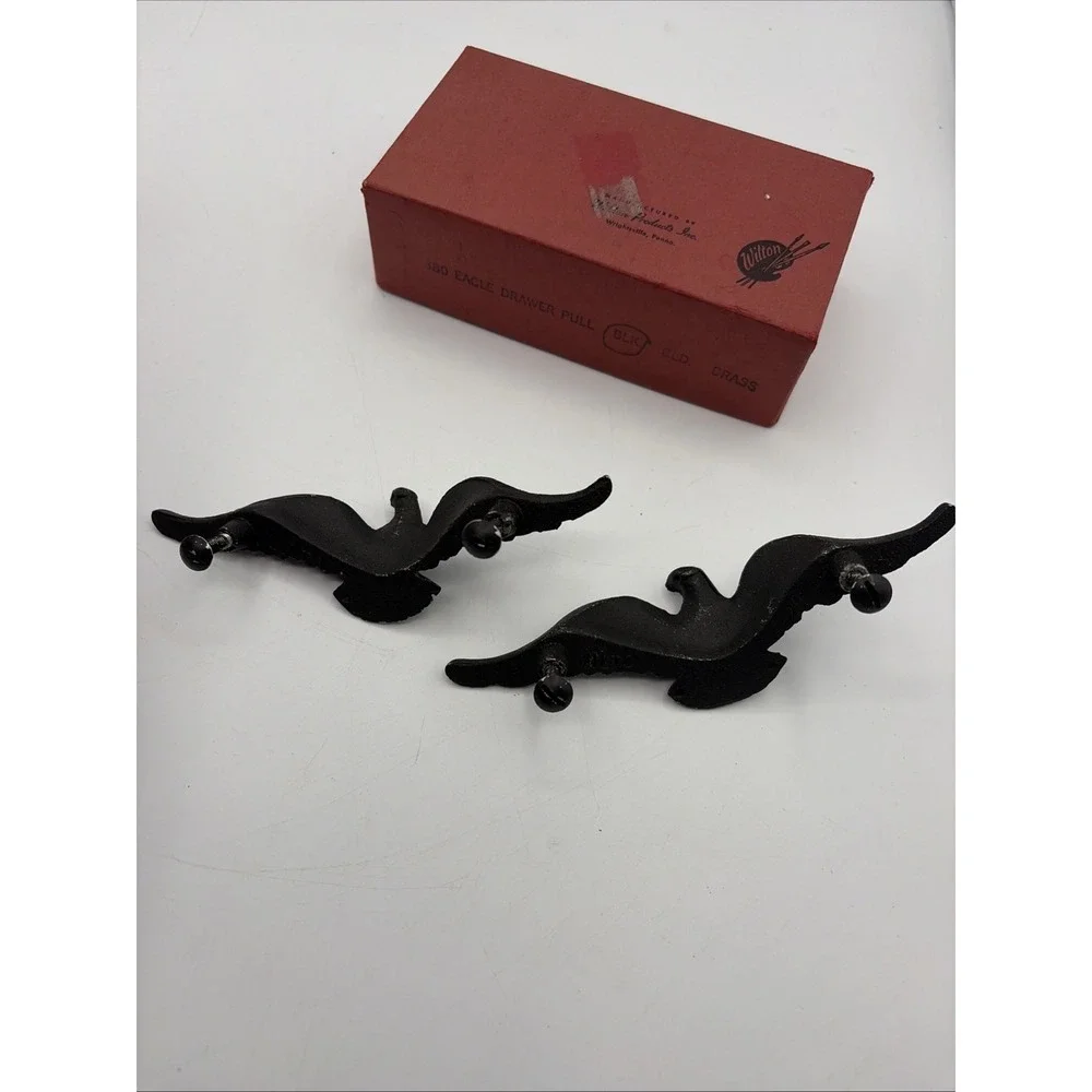 Antique Dresser Drawer Pulls Eagle Cabinet Handles Vintage Hardware 2 Black Set